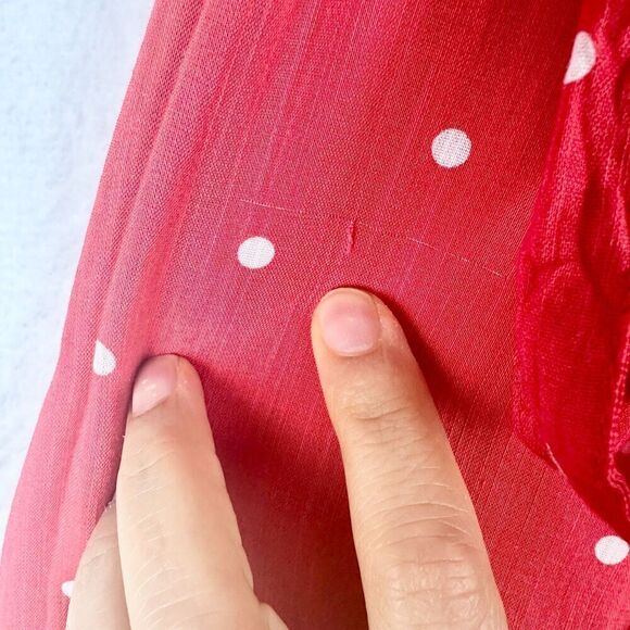 Old Navy Surplice Wrap Front Midi Dress Red Dots Size XXL NWT Tie Waist - Picture 10 of 13